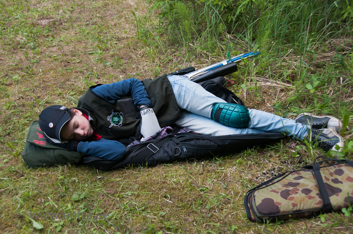 Kristin taking a nap